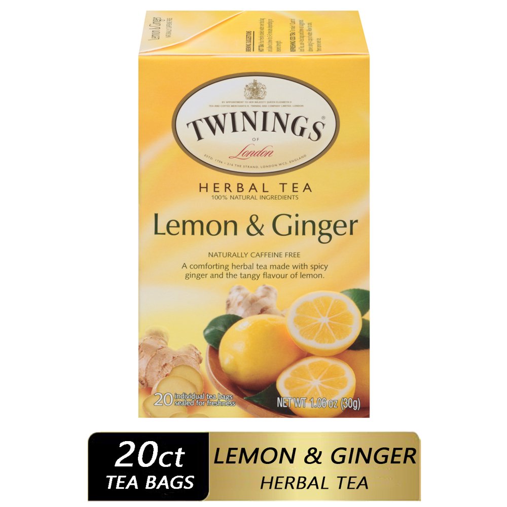 Twinings of London Lemon & Ginger Herbal Tea Bags , 20 Ct., 1.41 oz