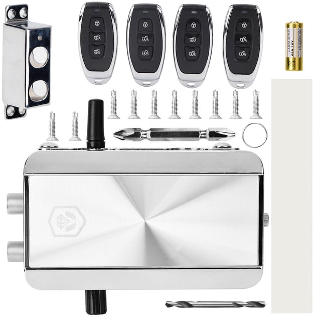 Cerradura inteligente con control remoto para el hogar, cerradura mecánica antirrobo con cuatro controles remotos