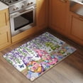 thumbnail image 3 of Blue Purple Gnomes Bathroom Rug Washable 2x3 Entryway Rug Non Slip Spring Country Hydrangea Flower Leaf Front Door Mat Low Pile Indoor Doormat Throw Floor Carpet for Kitchen Bedroom Entrance, 3 of 8