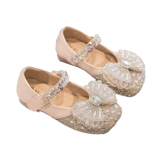 QUDDERR Chaussures de Robe pour Filles en Bas Âge Printemps Automne Chaussures Plates pour Petites Filles avec Nœud Fête École Chaussures de Princesse en Cuir pour Enfants