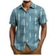 thumbnail image 2 of Blusa y camisa de manga corta con cuello vuelto para hombre, blusa informal holgada con botones y cuello vuelto, blusa de poliéster para hombre, 2 of 5