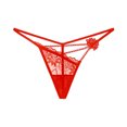 thumbnail image 4 of TSADFHJI sous-Vêtements Femmes Coton Dentelle Transparente Brodée String Aguichant Séduisant Taille Basse Épicé Rouge, 4 of 4