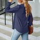 thumbnail image 3 of Blusa de mujer con cuello cuadrado y mangas abullonadas - Top informal con pliegues en la parte delantera - Rayón/poliéster/spandex - S-XXL - Trabajo/cita/salida nocturna, 3 of 6