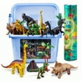 thumbnail image 4 of Wisairt 53 PCS Dinosaur Figures, Realistic Dinosaur Toys with Activity Play Mat, Trees and Rocks, Dino Playset Toys Christmas Birthday Gift For Kids Ages 3+, 4 of 11