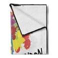 thumbnail image 2 of Retro Soft Flannel Fleece Blanket, Vintage London City View with Color Splashes Poster Style Grunge Urban Artwork Image, Cozy Plush for Indoor and Outdoor Use, 70" x 90", Multicolor, by Ambesonne, 2 of 5
