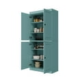 thumbnail image 2 of Palace Imports 100% Solid Wood Kitchen Pantry Storage Cabinet with Solid Doors and Adjustable Shelves, Aqua Blue, 2 of 8