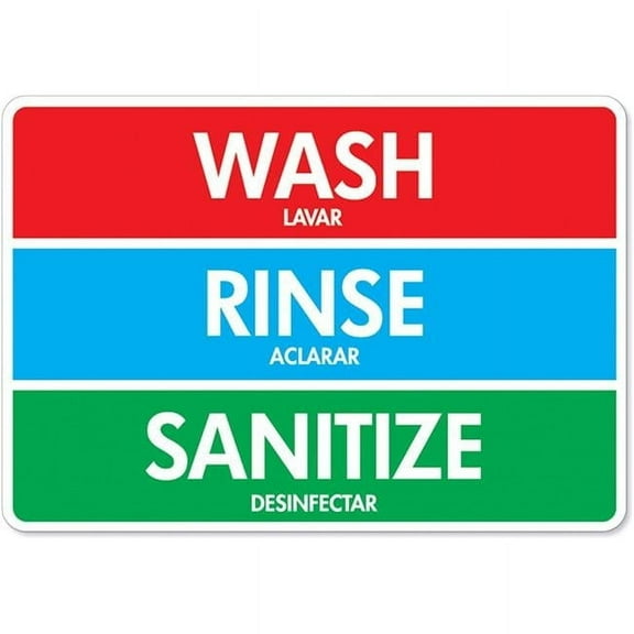 SignMission OS-NS-D-35-25590-10PK Coronavirus Notice Sign - Wash , Rinse , Sanitize Signs