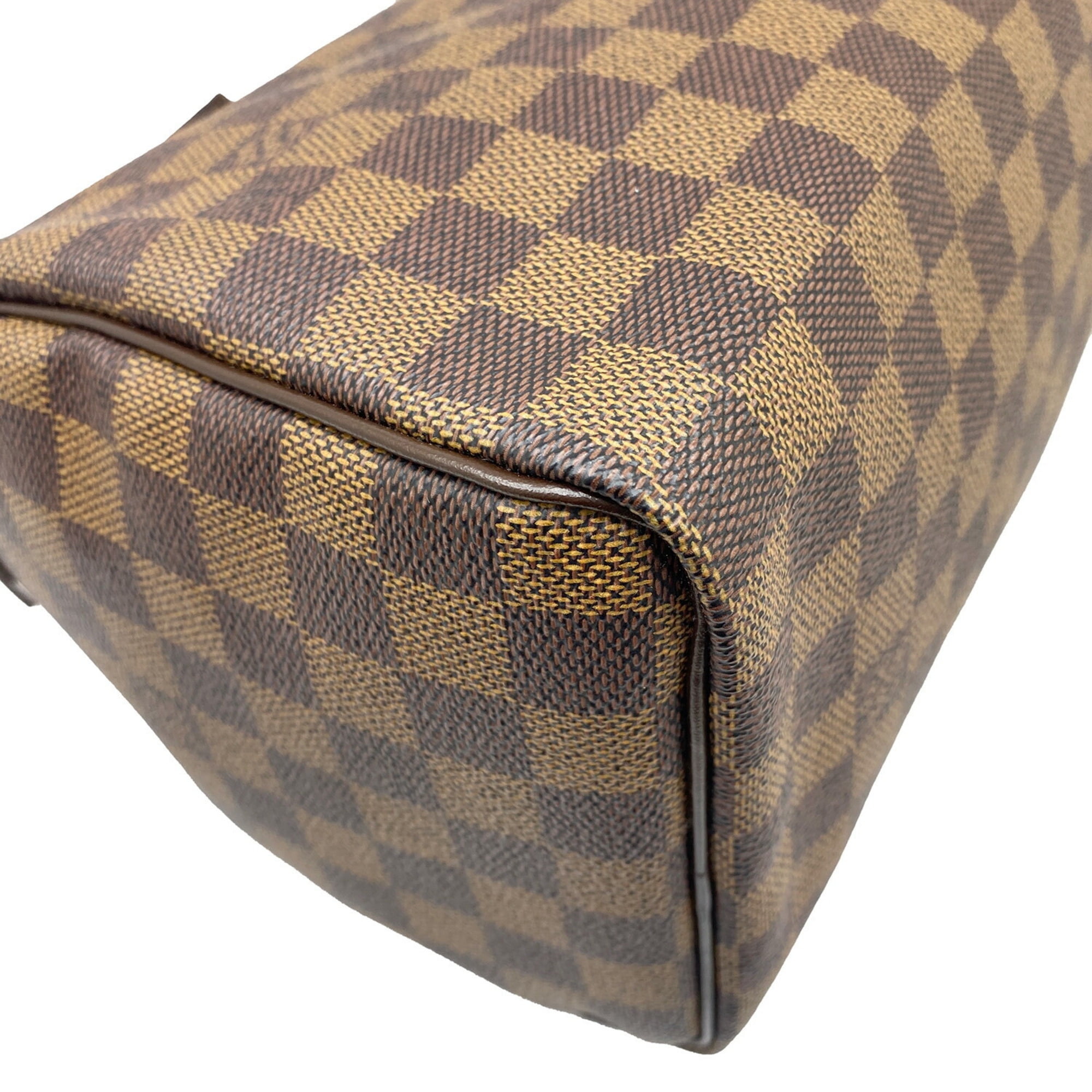 used Unisex Pre-owned Authenticated Louis Vuitton Monogram Speedy 25 Canvas Brown Boston Bag Top HandleBag, Adult Unisex, Size: Small