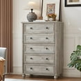 thumbnail image 2 of Leyaoyao 5 Drawer Dresser for Bedroom, 45" Tall Chest of Drawers, Farmhouse Vertical Dresser with 4 Wooden Legs for Bedroom, Living Room, Gray, 2 of 6