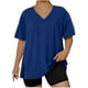 thumbnail image 1 of Mujeres Más Tamaño Manga Larga Tops con Cuello en V, Color Sólido Doblado Hendidura Suéter para el Uso Casual Diario en el Hogar, 1 of 6