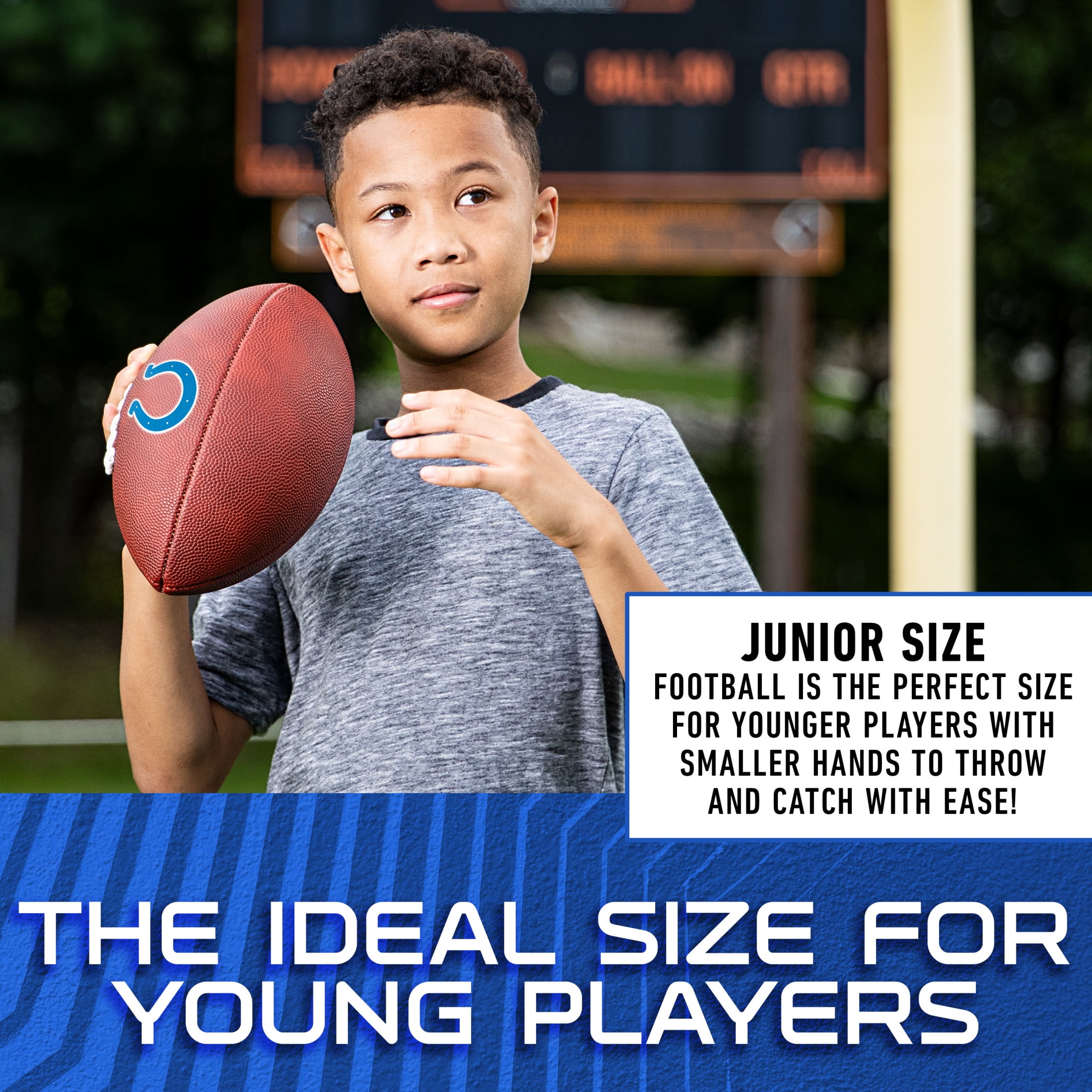Franklin Sports NFL Indianapolis Colts Football - Youth Junior Size Football for Kids - Official NFL Team Logo + Colors Youth Football - Kids NFL Fan Shop Football