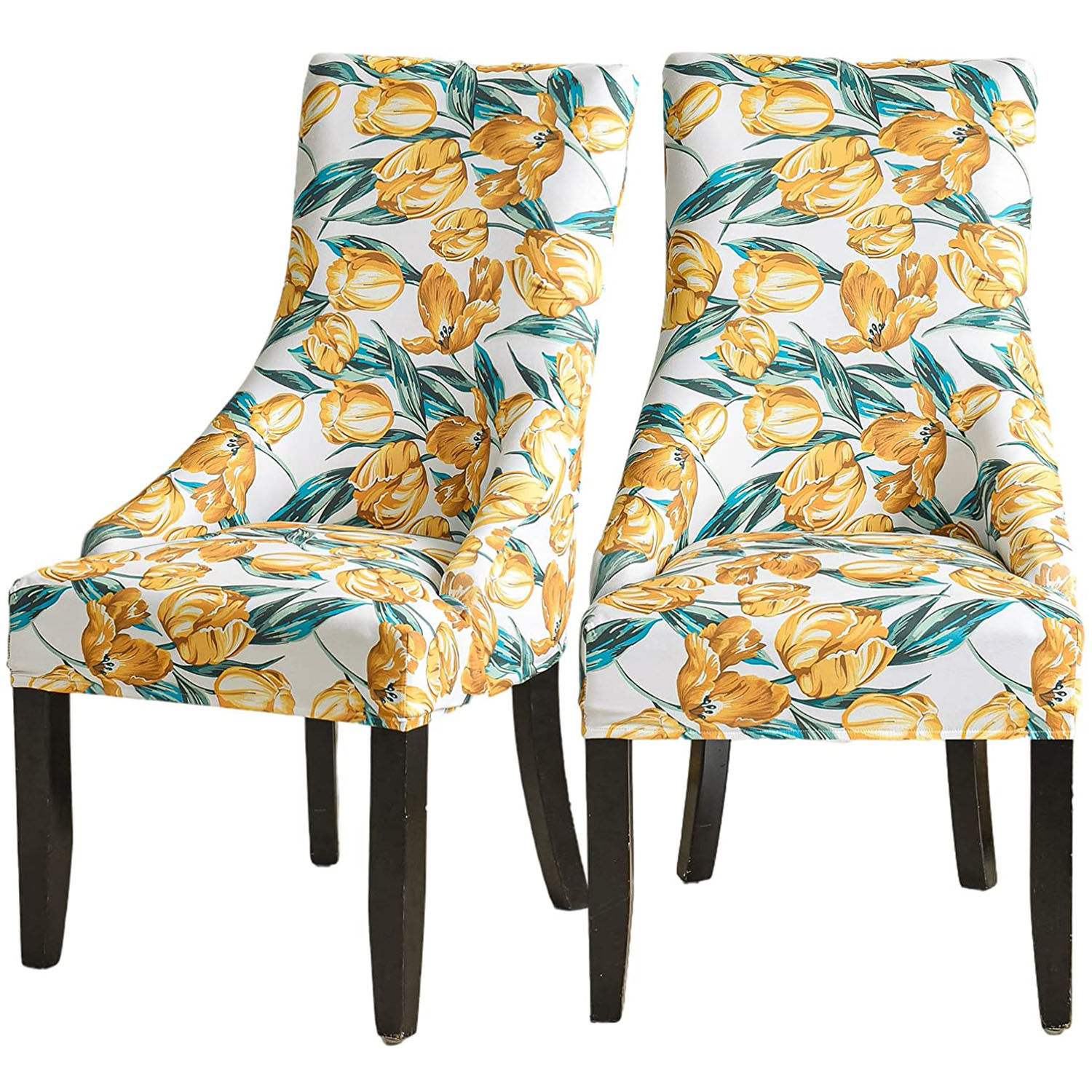 Stretch Wingback Side Chair Slipcovers Set of 2 Armless Wingback Chair