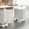 thumbnail image 5 of Computer Tower Stand, Adjustable Mobile CPU Stand Fits Most PC Tower, Desktop CPU Holder with 4 Rolling Caster Wheels, PC Floor Cart Riser Gaming Desk Accessories with Brake 40kg Capacity, 5 of 7