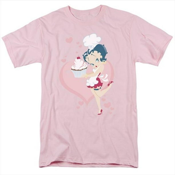 Boop-Cupcake - Manches Courtes Adulte 18-1 Tee&44; Rose - 2X