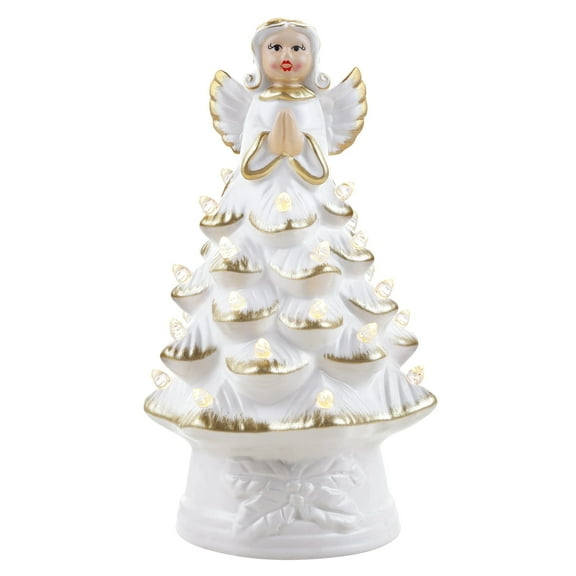 Mr. Christmas 8.5" Nostalgic Ceramic White Angel Tree