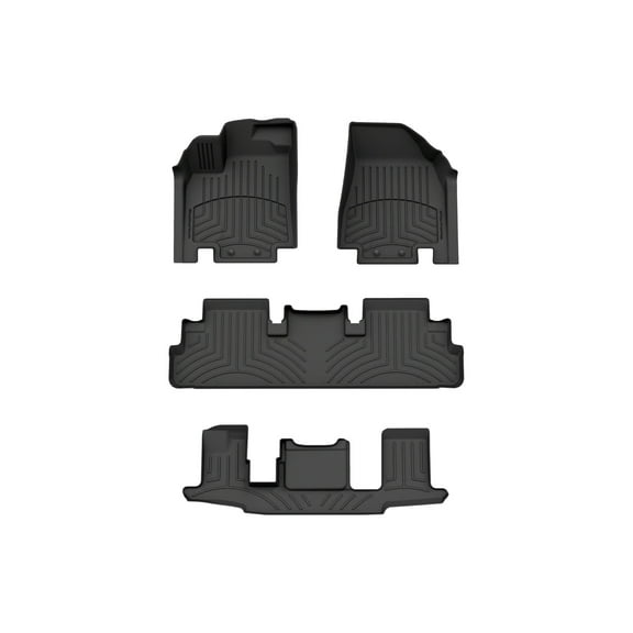 WeatherTech FloorLiner HP Custom Fit Floor Mats compatible with QX60, Pathfinder - Complete Set (1st, 2nd, & 3rd Row), Black