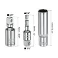 thumbnail image 2 of Uxcell 3/8" Drive 13mm Deep Socket Swivel Joints Hex Shank Impact Driver Adaptor Set, 2 of 7