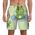 thumbnail image 2 of Goofa Frog Amanita Mushroom Printed Men's Swim Trunks Board Shorts Quick Dry Mens Swimming Trunks with Compression Liner,Breathable Fit Hawaii Beach Shorts-X-Large, 2 of 9