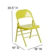 thumbnail image 6 of Emma + Oliver 2 Pack Twisted Citron Triple Braced & Double Hinged Metal Folding Chair, 6 of 10