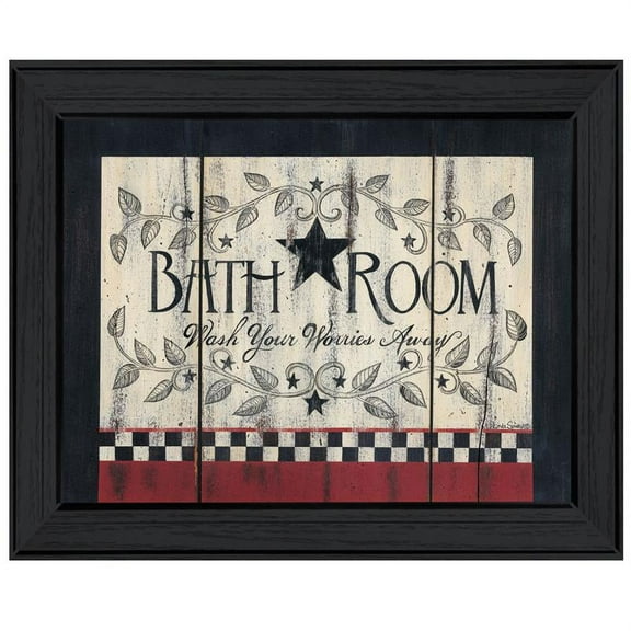 Bathroom by Linda Spivey Printed Framed Wall Art Wood Multi-Color