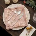 thumbnail image 5 of Efavormart Sparkly Blush Rose Gold Leaf Vine Embroidered Sequin Tulle Cloth Dinner Napkins, Sheer Decorative Napkins, 5 of 11