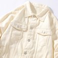 thumbnail image 6 of Hontri Men's Denim Jackets Men's Autumn Winter Casual Long Sleeve Turn Down Collar Solid Denim Jacket Coat White 4Xl, 6 of 6