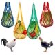 thumbnail image 1 of Bolsa de hilo para verduras y pollo, soporte para frutas y aves de corral, comedero colgante para verduras y pollos para mascotas, herramienta de alimentación con gancho para gallinas y pato, 1 of 5