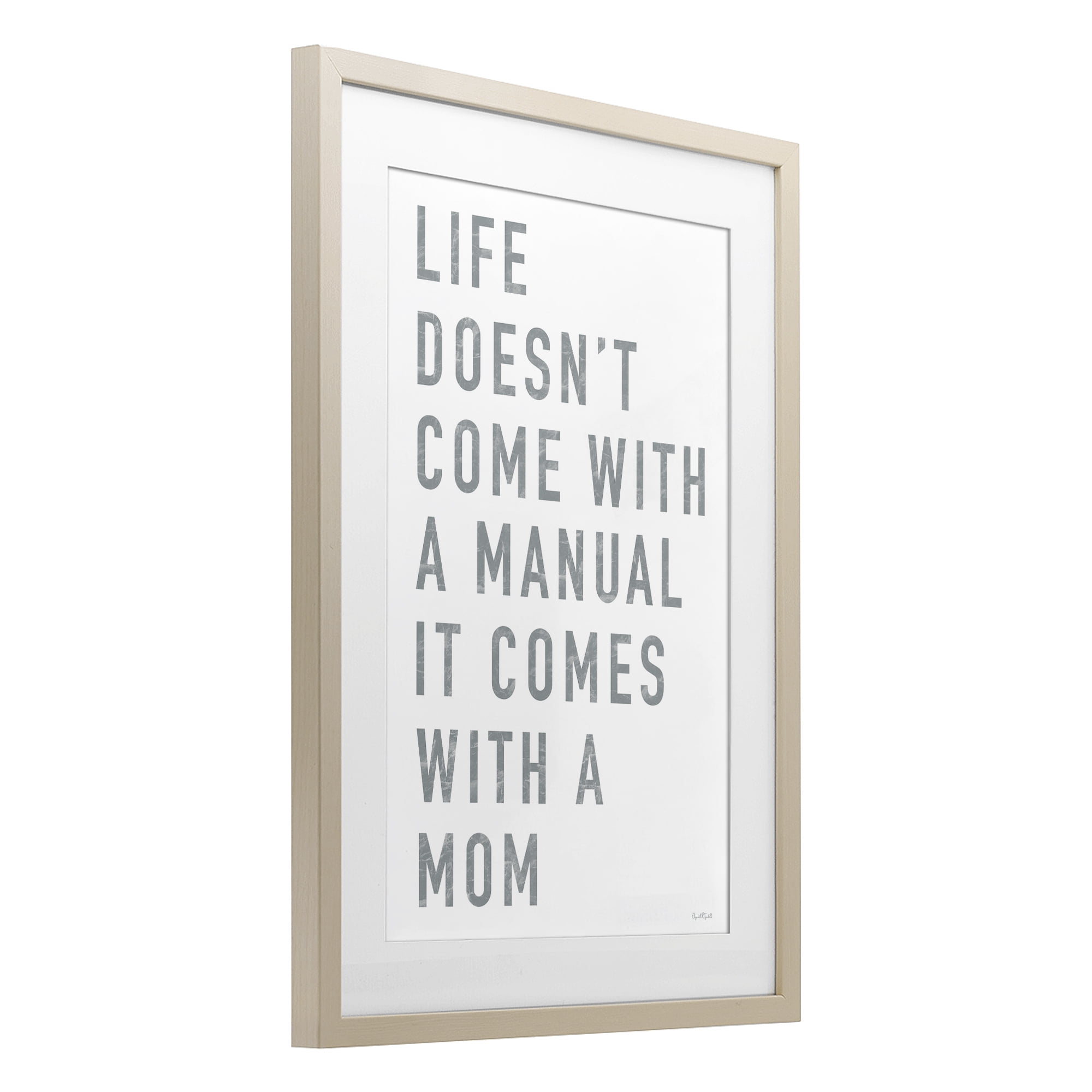 Stupell Industries Life Manual Is Mom Birch Framed Print Under Glass, design by Elizabeth Tyndall