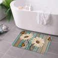 thumbnail image 3 of FJPT Non Slip Flannel Polyester Floor Mat With Daisy And Butterfly Design For Bathroom Kitchen Bedroom Decor 16x24 inch, 3 of 5