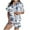 #110-Navy, variant on Censtreet Women's Pajamas Set 2 Pieces Cute Print Button Short Sleeve Shirt with Shorts Sleepwear PJs Set