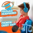 thumbnail image 5 of PowerLocus - Auriculares supraaurales para niños, inalámbricos Bluetooth para niños, con micrófono, volumen limitado de 85 dB, plegables con funda de transporte, cable de audio, modo micro SD para cla, 5 of 5