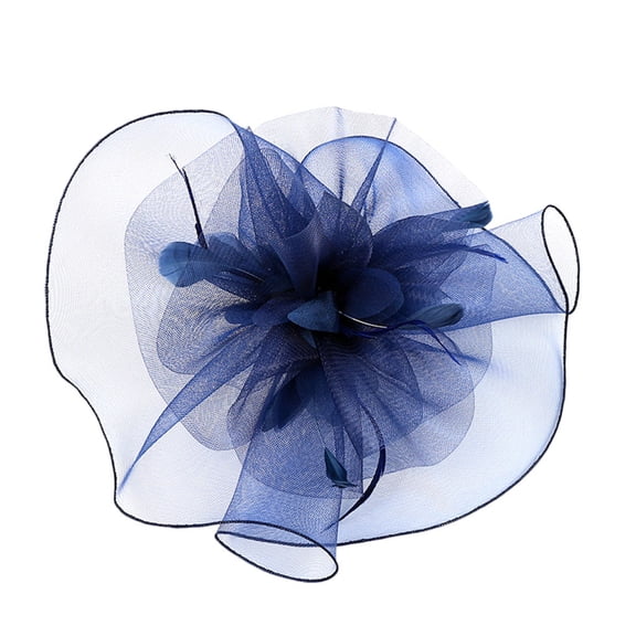 Fimkaul Women's Hair Clips Girls Fascinator Hat Flower Feather Mesh Tea Party Hairband For Wedding Guest Gifts