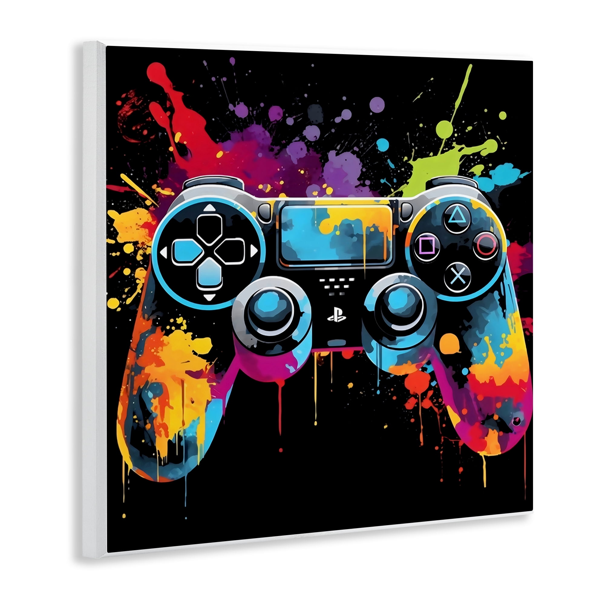 Stupell Industries Paint Splash Game Controller Wall Plaque Art, design by Creative Studio