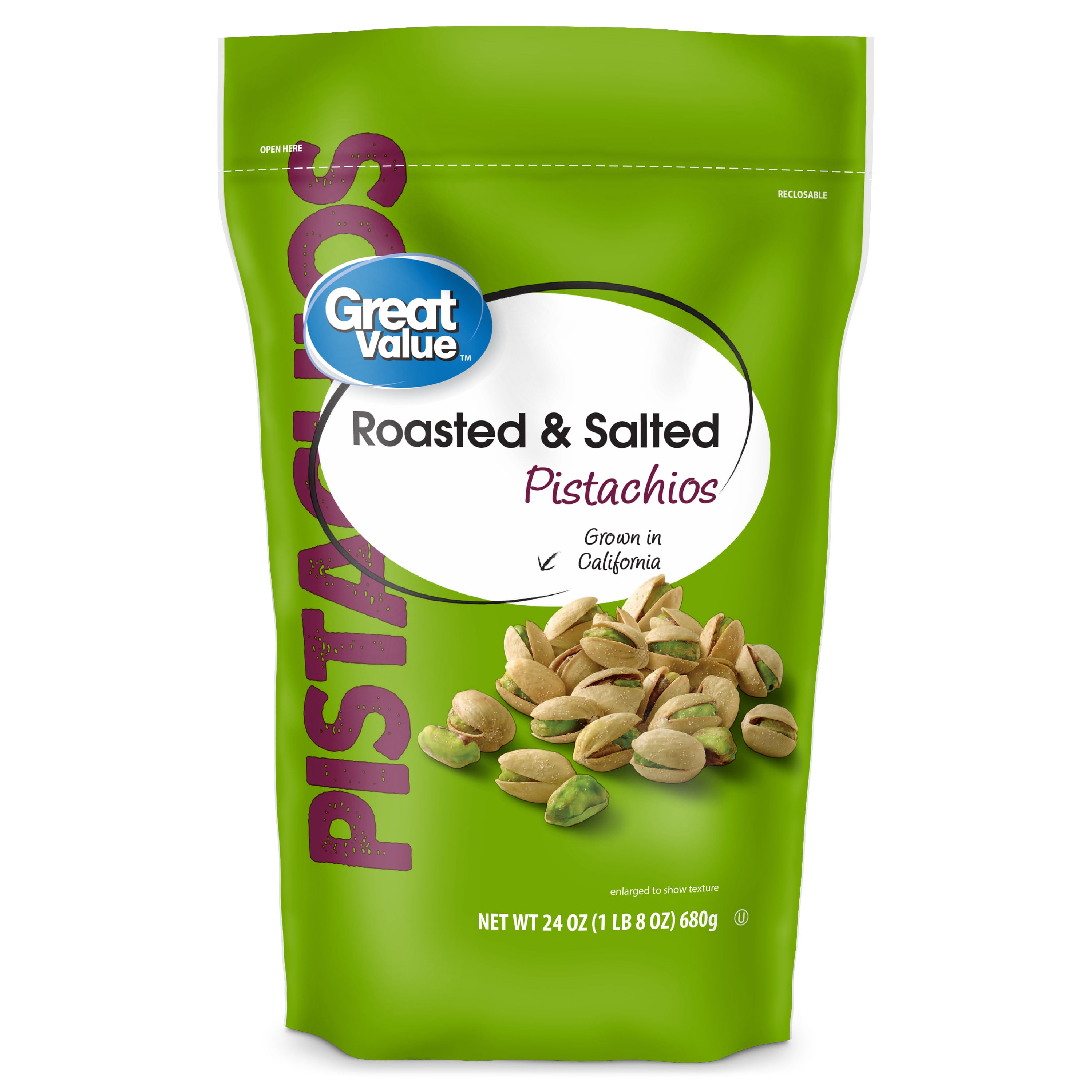 Great Value Roasted & Salted Pistachios, 24 oz