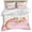 Pink, variant on 3 Piece Green Gold Marble Duvet Cover Set California King,Microfiber Comforter/Quilt Cover with Corner Ties and 2 Pillowcases,Modern Abstract Marble Crack Texture Soft Bedding with Zipper Closure