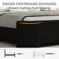 thumbnail image 5 of 4 Ever Winner Full Size Velvet Bed Frame, Curved Upholstered Platform Bed with Curved Headboard & Footboard, No Box Spring Needed, Noise-Free Modern Bed Frame for Bedroom, Black, 5 of 6