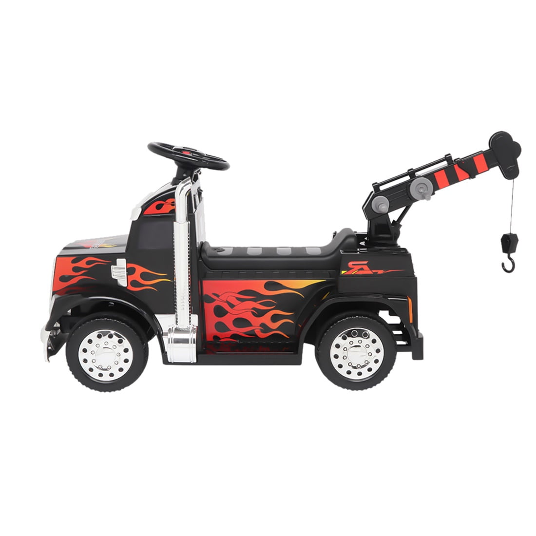 Private Jungle 4 Wheeler Kids Car with Headlights, 3 Speeds Electric Ride On Car with Remote Control for Home Backyard Garden, Black, Unisex
