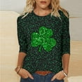 thumbnail image 3 of Guluxicc Womens St. Patrick's Day Tunic Tops Casual Round Neck Long Sleeve Shirts Shamrock Clover Graphic Print Pullover Tops, XL, 3 of 5