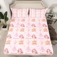 thumbnail image 2 of Homewish Kawaii Magic Unicorn Twin Sheet Sets, Pink Princess Castle Twin Fitted Sheet, Fairy Tale Cartoon Flat Sheet, Breathable Home Decor, 3-Piece, 2 of 7