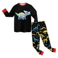 thumbnail image 5 of Hessimy Toddler Boys Girls Spring Summer Cute Pattern Print 2Pcs Long Sleeve Soft Sleepwear Pants Pajamas Set, Infant Casual Set(Red,6-7 Years), 5 of 5
