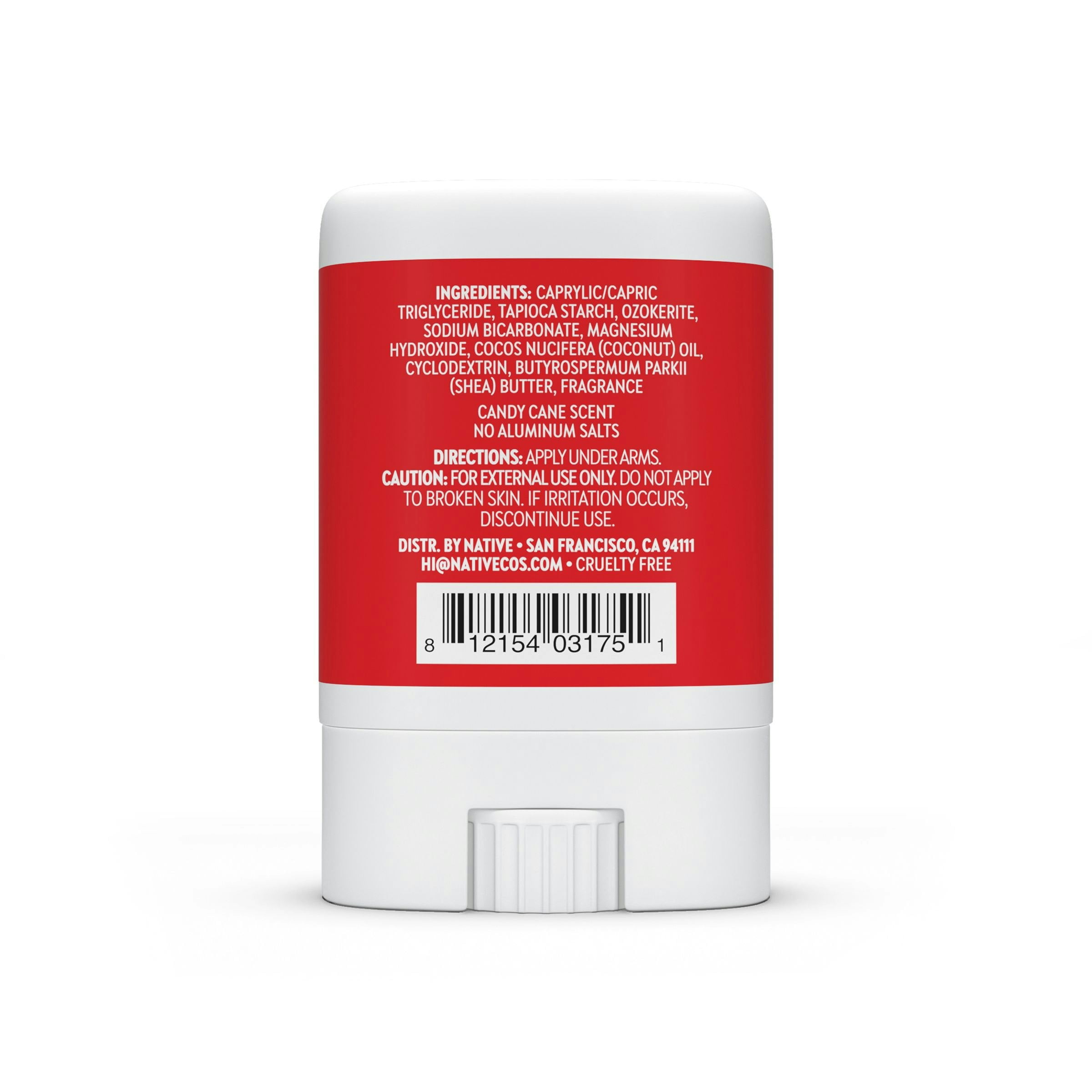 (2 pack) Native Limited Edition Candy Cane Mini Deodorant, 0.35 oz