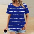 thumbnail image 2 of PeiLuo Women's Plus Size Summer Tops - Dressy Casual Pleated Blouses, Short Sleeve Round Neck, Loose Fit Flare Tunics, 2 of 5
