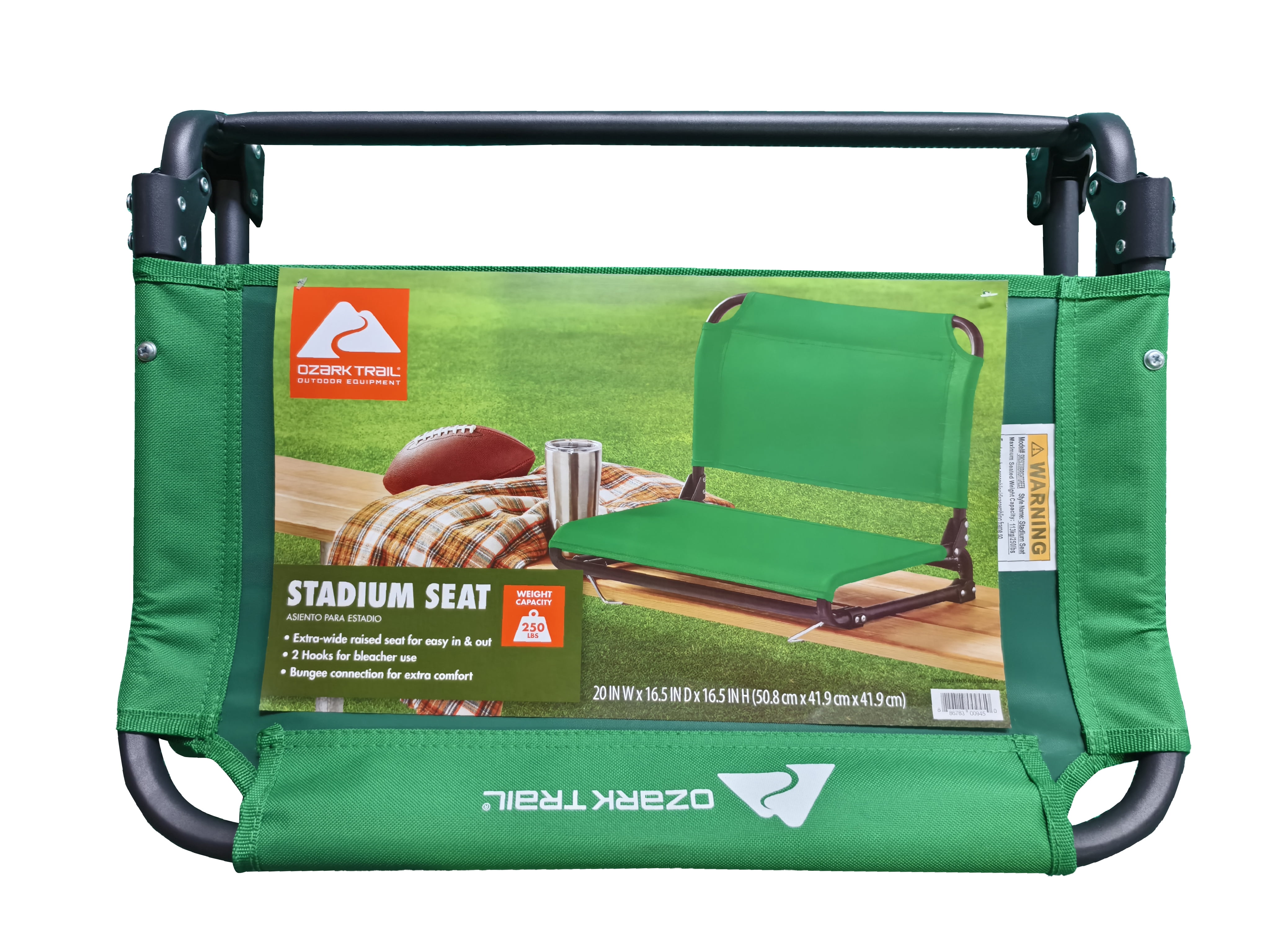 Ozark Trail Extra-Wide Bleacher Stadium Seat Bright Green