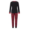 thumbnail image 4 of Conjunto de pijamas navideños familiares a juego: camisetas con estampado de astas y pantalones a cuadros. Pijamas de vacaciones para dormir., 4 of 10