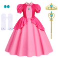 thumbnail image 1 of Vestidos de melocotón para niñas, disfraz de princesa, ropa de fiesta, Cosplay, Halloween, Carnaval, cumpleaños Fivean unisex, 1 of 2