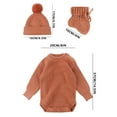 thumbnail image 3 of 3Pcs Soft Knitted Baby Romper Set with Lovely Hat and Matching Knitting Socks Shower Gift for 0 to 6 Months Old, 3 of 8
