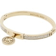 thumbnail image 2 of Michael Kors Women’s Pavé Logo Charm Hinged Bangle Bracelet – Gold-Tone, 2 of 3