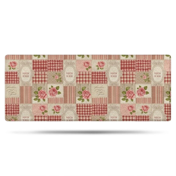 Pioneer Flower Floral Print Pattern Bathroom Rugs Mat, Non Slip Microfiber Bathroom Rug with Rubber Backing, Soft Mats for Bathroom Floor Tub Shower, 24"x60"
