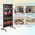 thumbnail image 1 of Kojooin Metal Pegboard Display Stand with Wheels, Adjustable Height Floor Display Rack with T-Base and Hooks, 1 of 7