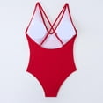 thumbnail image 3 of Trajes de Baño para Mujeres Sexy Color Sólido Bikini con Cuello en V Traje de Baño Dividido con Pantalones, Nylon de Corte Alto para la Piscina de Playa, 3 of 6